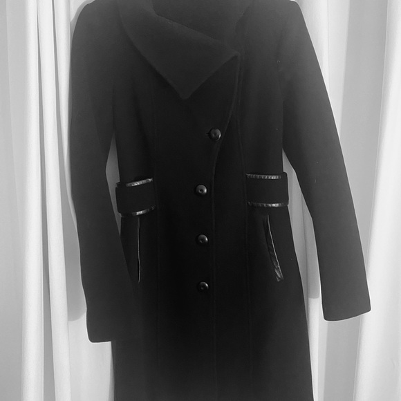Mackage black wool / cashmere peacoat with detachable collar - Picture 4 of 5